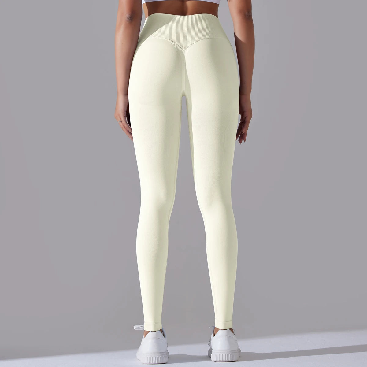 Seamless Yoga Pant Cross Over Waistband Sports Fitness Legging Women High Waist Gym Scrunch Butt Running Workout Leggings