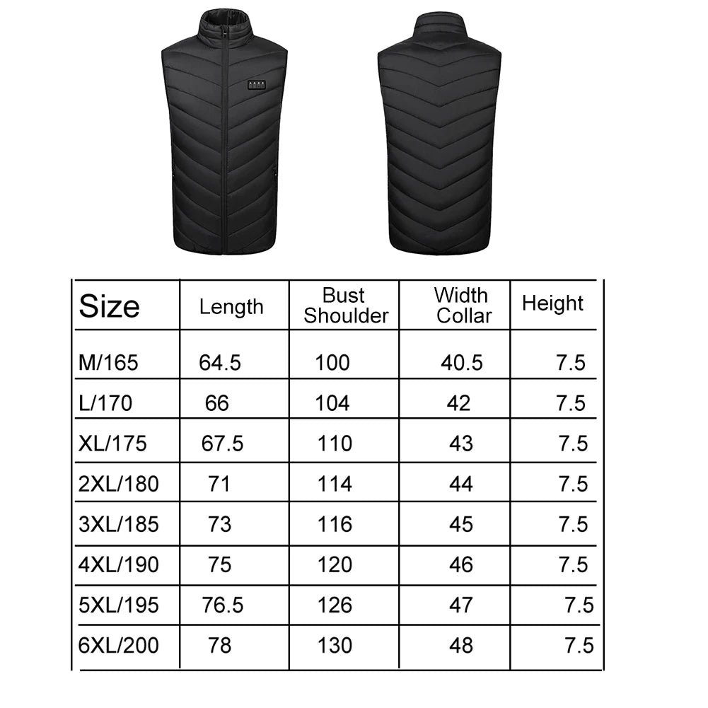 17 Areas USB Heated Jacket Men Women Electric Heated Vest Heating Vest Heated Bodywarmer Usb Inner Heat Vest Clothes for Outdoor