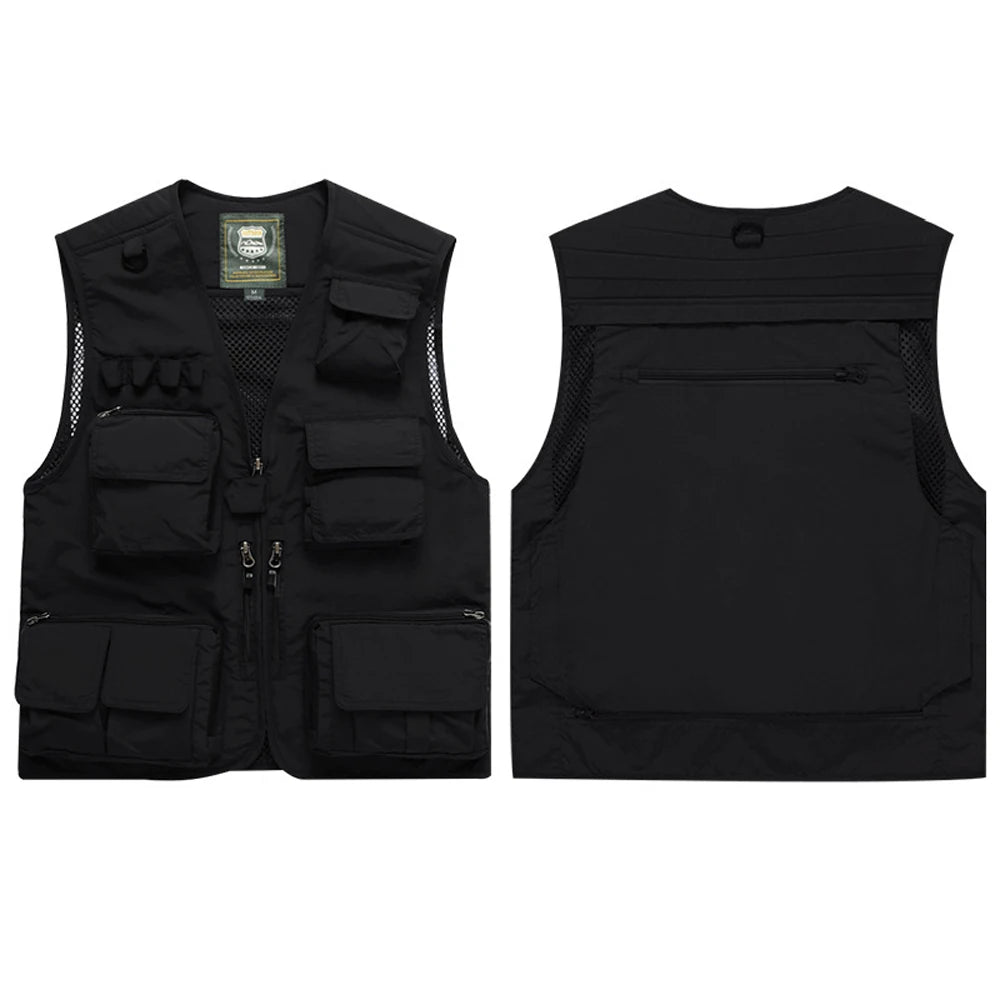 Workwear Safety Vest with Multi Pocket Emergency Rescue Volunteers Communication Safety Jacket Outdoor Work Clothing
