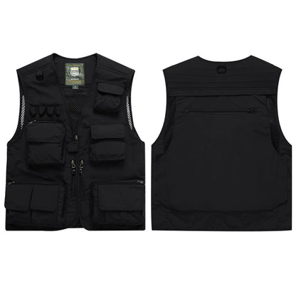 Workwear Safety Vest with Multi Pocket Emergency Rescue Volunteers Communication Safety Jacket Outdoor Work Clothing