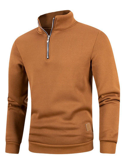Autumn Men's Zipper Pullover Turtlenecks Warm Sweaters Solid Color Long Sleeved Fashion Male Casual Daily Sweatshirt Top