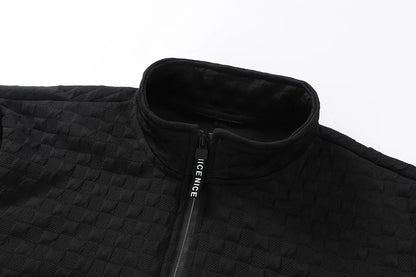 Men's Quarter Zip Sweatshirts Casual Fall Mock Neck White Loose Pullover Long Sleeve Solid Graphic Zip Up Sweatshirt