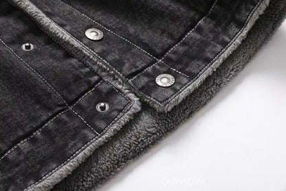 Men Winter Black Denim Jackets Fleece Warm Coats Good Quality Male Casual Winter Jackets Outwear Casual Coats Winter Clothes S-4XL