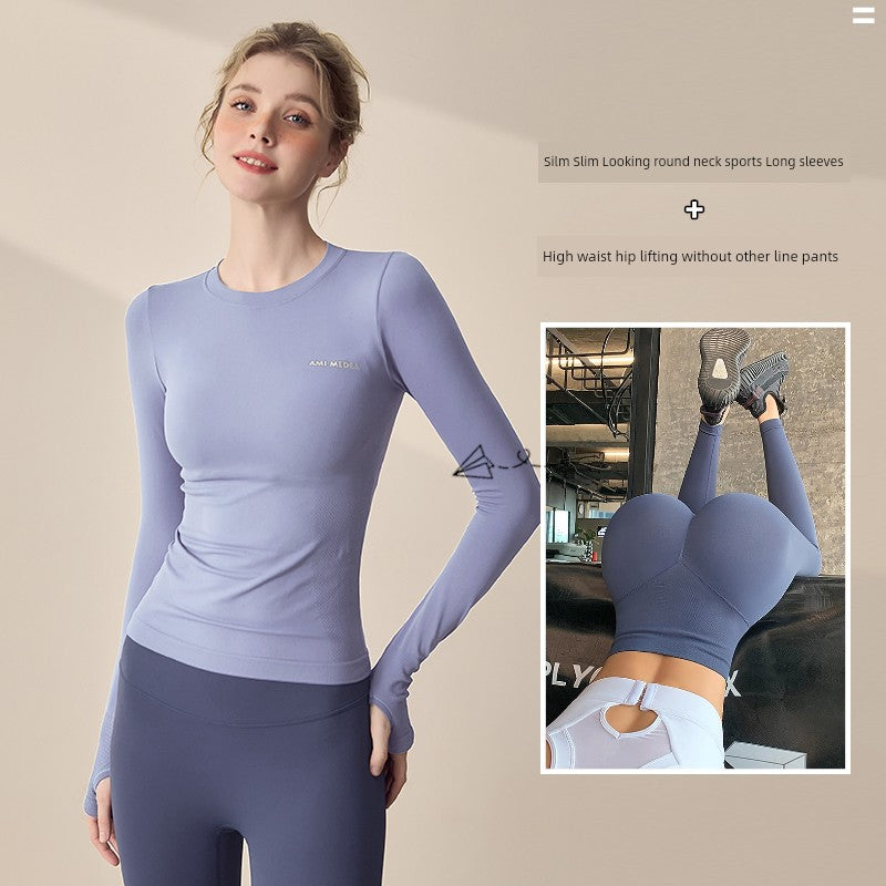 Lanwen Workout Clothes Women's Bottoming Shirt Long Sleeves Spring & Fall Outdoor