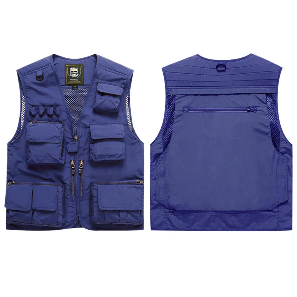 Workwear Safety Vest with Multi Pocket Emergency Rescue Volunteers Communication Safety Jacket Outdoor Work Clothing