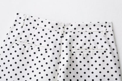 Woman Autumn Long Sleeves Turtleneck Zipper With Pockets Drawstring Casual Coats Women Fashion Polka Dot Printed Jacket