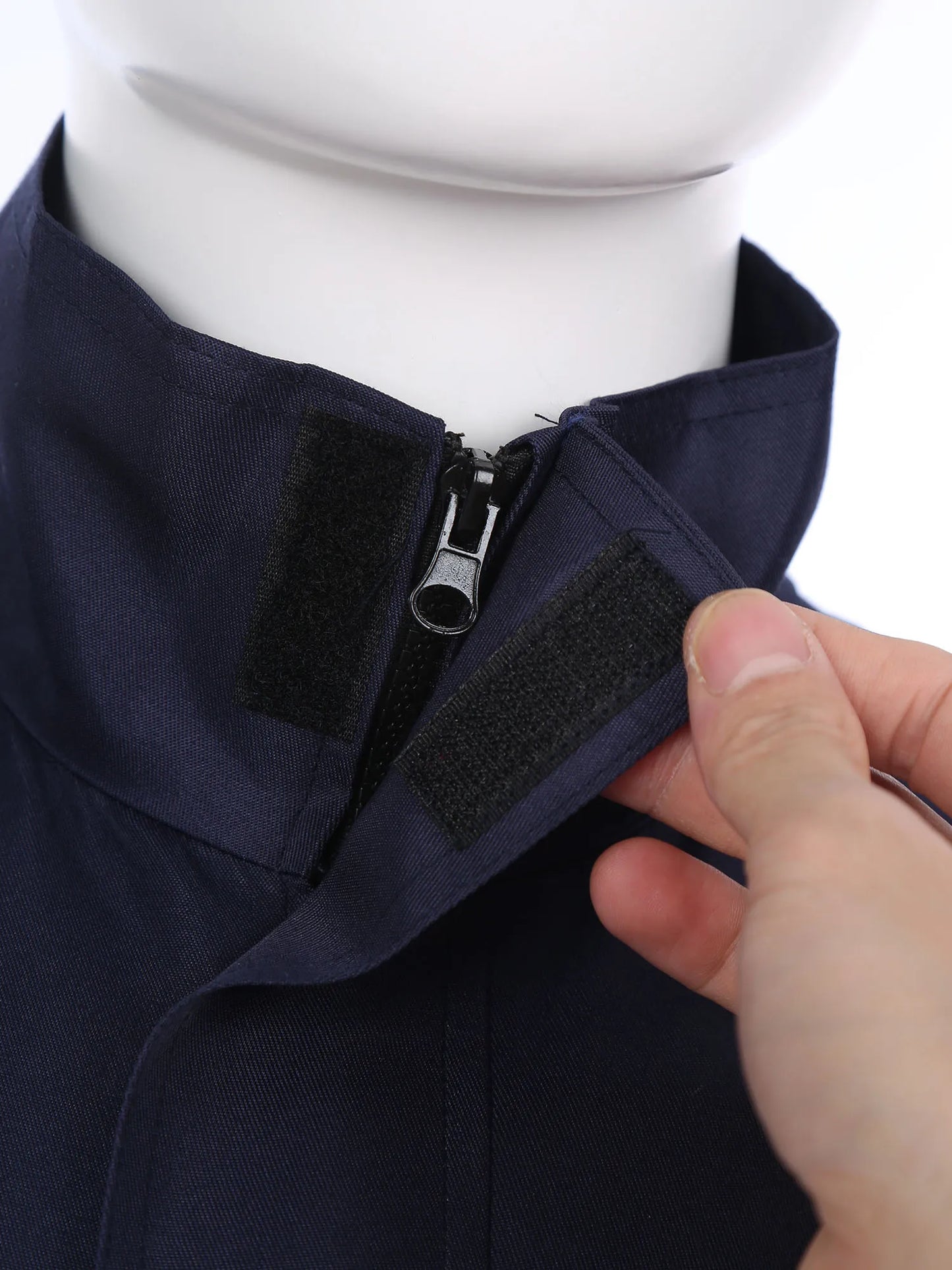 Men Resistant Coveralls Work Uniforms for Factory Workshop Stand Collar Long Sleeve Multi-pockets One-piece Jumpsuit Worker Wear