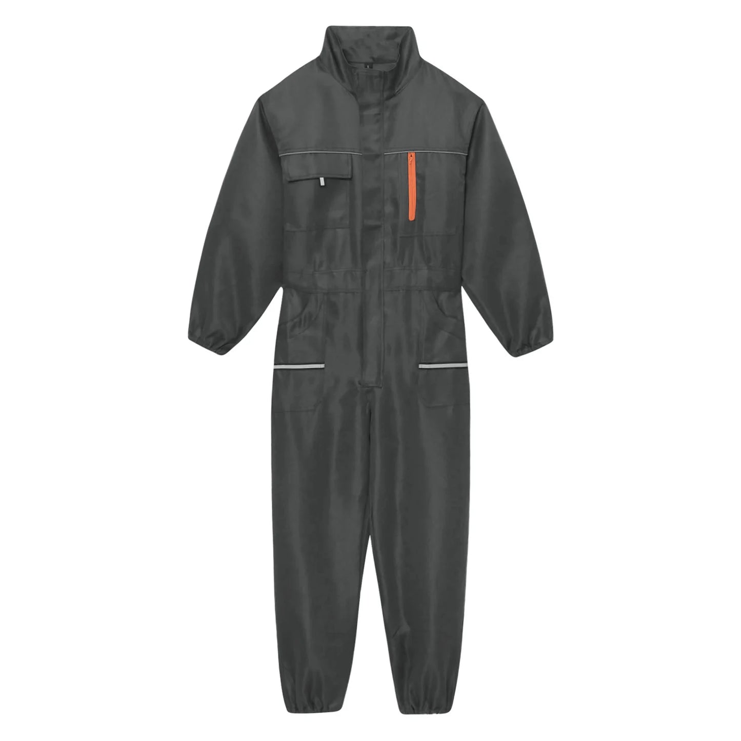 Men Resistant Coveralls Work Uniforms for Factory Workshop Stand Collar Long Sleeve Multi-pockets One-piece Jumpsuit Worker Wear