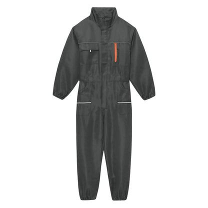 Men Resistant Coveralls Work Uniforms for Factory Workshop Stand Collar Long Sleeve Multi-pockets One-piece Jumpsuit Worker Wear