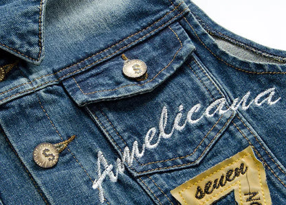 Men Slim Denim Vests Waistcoats Jackets Fashion Male Blue Fit Denim Coats Vests Large Size Punk Style Holes Jeans Vest Size 6XL