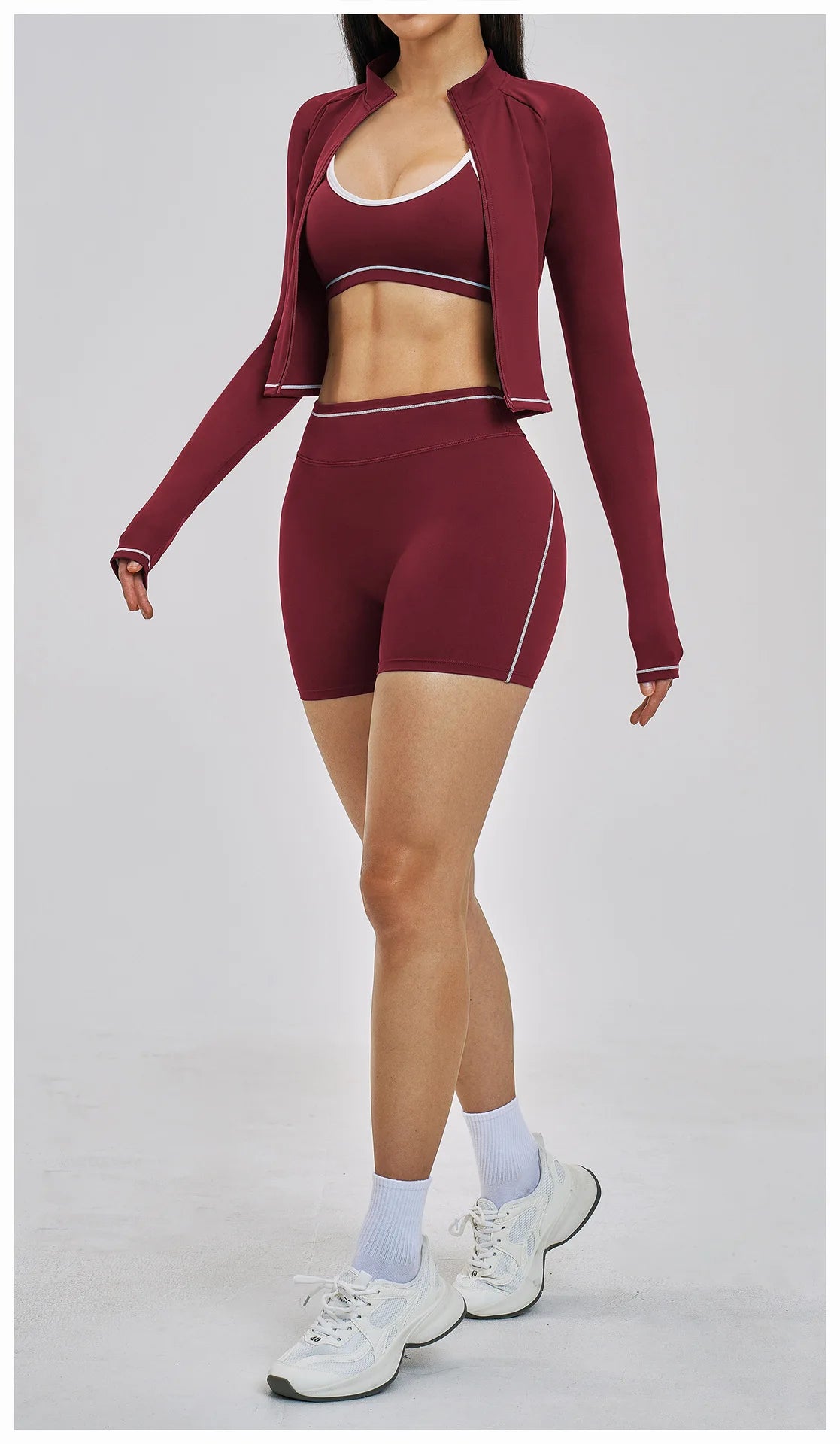 Seamless Yoga Long Sleeve Women Sports Jacket Zipper Fitness Yoga Shirt Gym Top Activewear Running Coats Cycling Workout Clothes