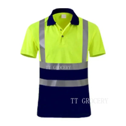 Quick-Dry Polo Shirt Work Reflective Labor Protection Safety Clothing Breathable Workwear Resistant Industrial Safety Shirt