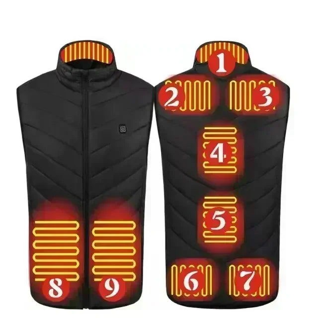 21 Areas Intelligent Electric Heating Vest Men's Winter Warm Jacket Usb Dual Control Infrared Heating Suit Casual Men Vest Coat