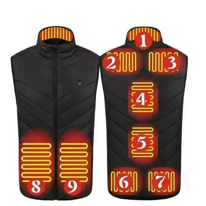 21 Areas Intelligent Electric Heating Vest Men's Winter Warm Jacket Usb Dual Control Infrared Heating Suit Casual Men Vest Coat