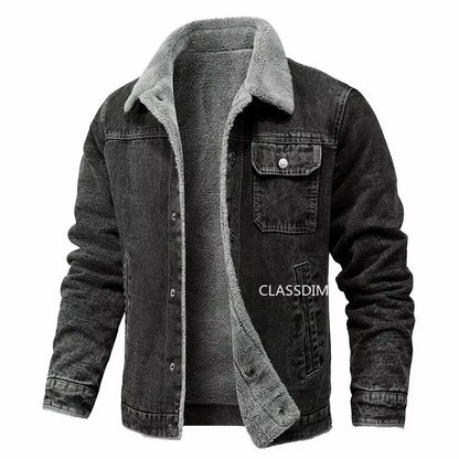 Men Winter Black Denim Jackets Fleece Warm Coats Good Quality Male Casual Winter Jackets Outwear Casual Coats Winter Clothes S-4XL