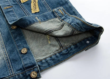 Men Slim Denim Vests Waistcoats Jackets Fashion Male Blue Fit Denim Coats Vests Large Size Punk Style Holes Jeans Vest Size 6XL
