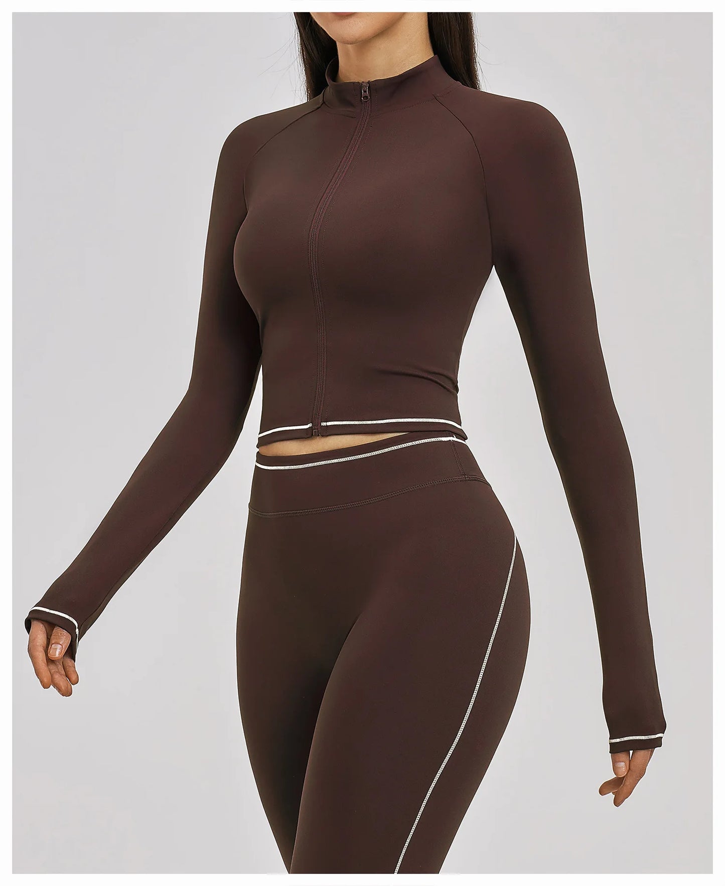 Seamless Yoga Long Sleeve Women Sports Jacket Zipper Fitness Yoga Shirt Gym Top Activewear Running Coats Cycling Workout Clothes