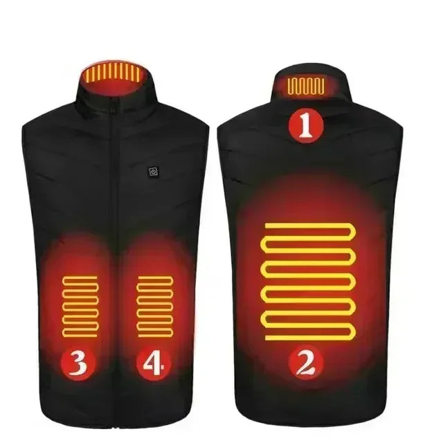 21 Areas Intelligent Electric Heating Vest Men's Winter Warm Jacket Usb Dual Control Infrared Heating Suit Casual Men Vest Coat