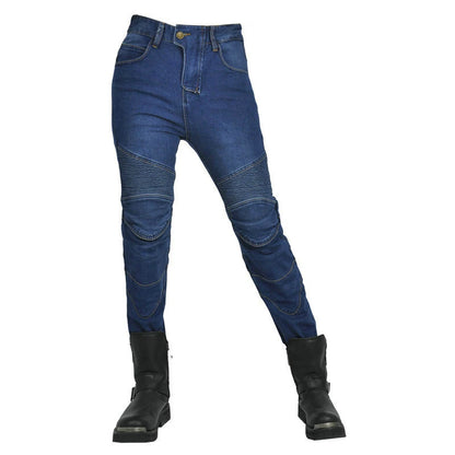 New Motorcycle Jeans Women Upgrade Silicone Protector Detachable Casual Fashion Racing Road Rider Four Seasons Moto Pants