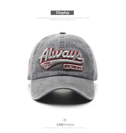 Summer Women Men Baseball Cap Fashion Letter Embroidery Snapback Hat Vintage Washed Cotton Unisex Hip Hop Sun Hat Casquette