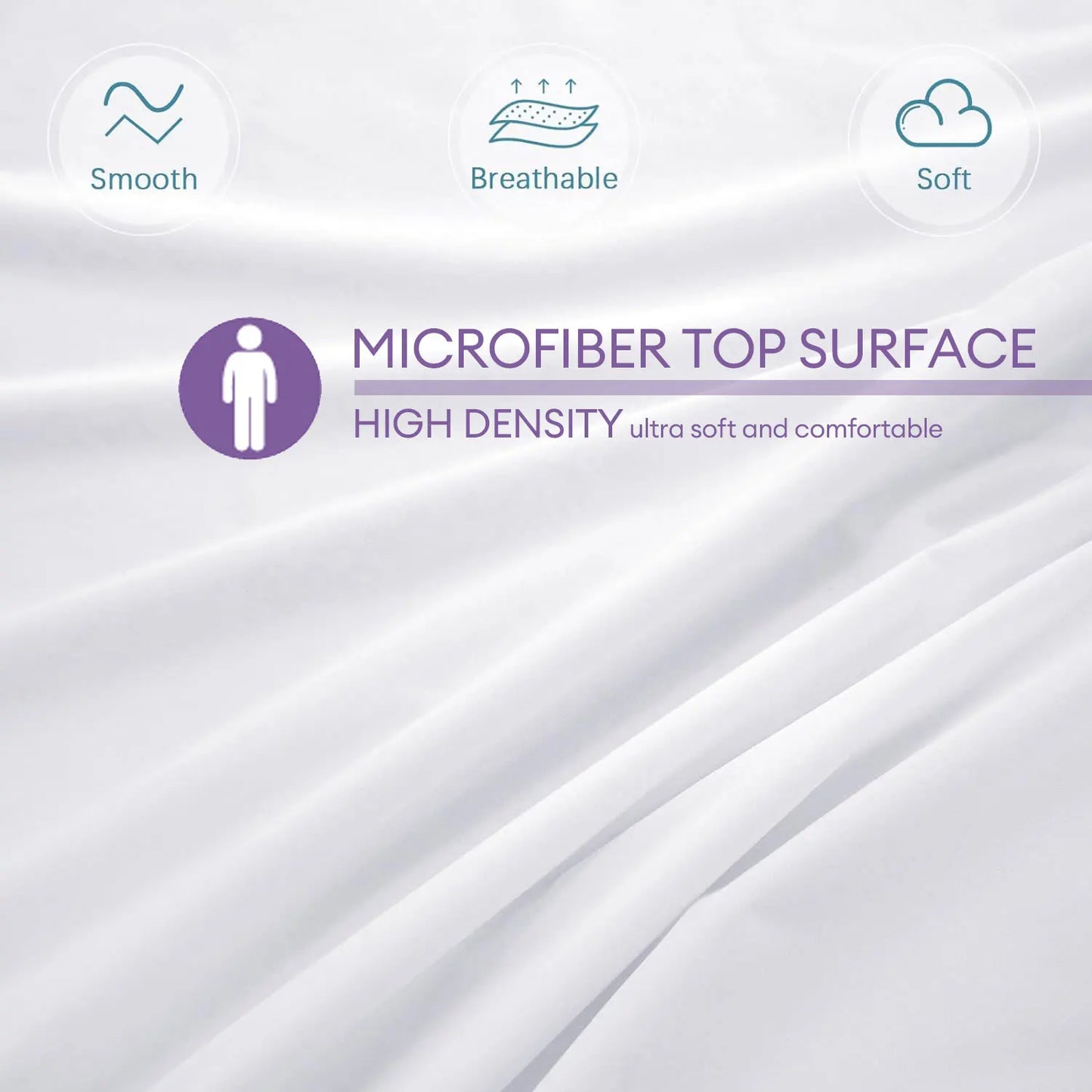 Smooth Mattress Protector Fitted Sheet Water proof Mattress Cover Anti Mites & Washable  Bed Protector