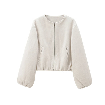 Red Zipper Bomber Jackets for Women Soft Cropped Jackets Woman 2026 Long Sleeve Woman's Sports Jacket New in Outerwears
