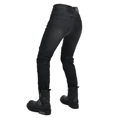New Motorcycle Jeans Women Upgrade Silicone Protector Detachable Casual Fashion Racing Road Rider Four Seasons Moto Pants
