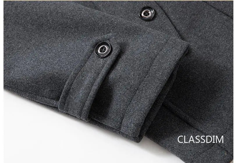 Men Cashmere Trench Coats Winter Jackets Overcoats Wool Blends High Quality New Winter Coats Male Business Casual Trench Coats 4