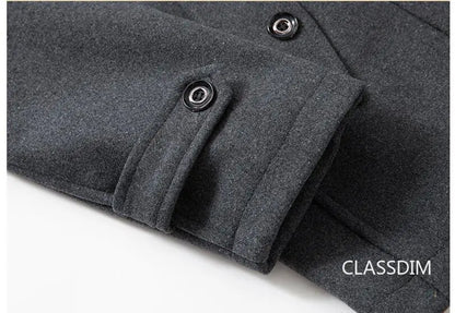 Men Cashmere Trench Coats Winter Jackets Overcoats Wool Blends High Quality New Winter Coats Male Business Casual Trench Coats 4