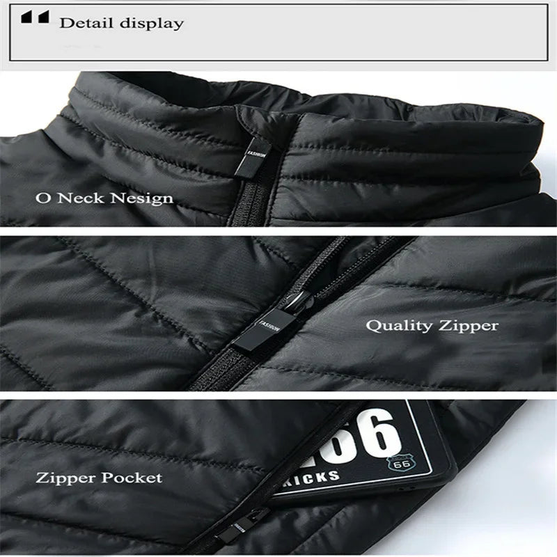 21 Areas Heated Vest Men Jacket Heated Winter Womens Electric Usb Heater Tactical Jacket Man Thermal Vest Body Warmer Coat 6XL