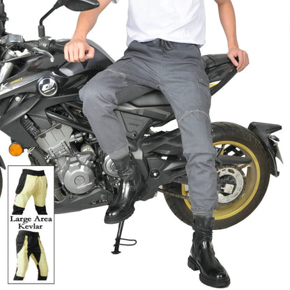 Men Motorcycle Riding Jeans Kevlar Pants Soft Casual Outdoor Protective Knee Hip Pads Pantalon Racing Pants with Hip Knee Armor