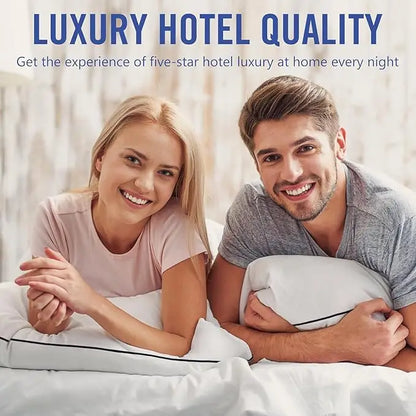 Cooling Bed Pillows, Luxury 3D Microfiber, Breathable Cover for Side, Back & Stomach Sleepers, Reduces Neck Pain, Pack of 4