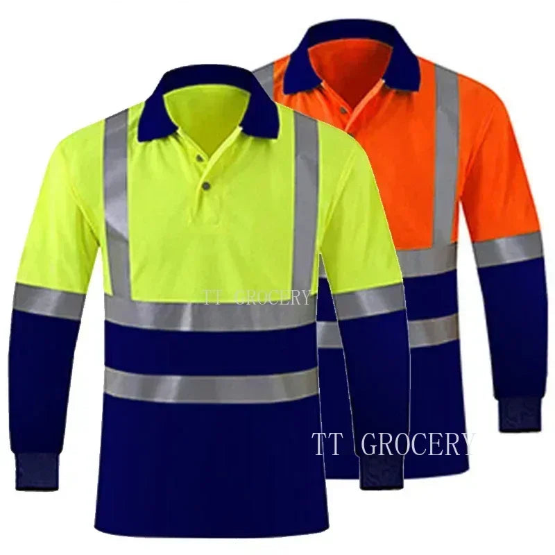 Quick-Dry Polo Shirt Work Reflective Labor Protection Safety Clothing Breathable Workwear Resistant Industrial Safety Shirt