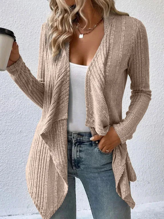 2026 Autumn/Winter New Women's Cardigan Top Solid Color Casual Fashionable Loose Long Sleeve Knitted Sweater Jacket