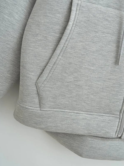 HH 2026 Casual Women's Soild Zipper Hoodie Long Sleeve Big Pocket Zipper Jacket With Hood Female Loose Outerwear Coat Tops