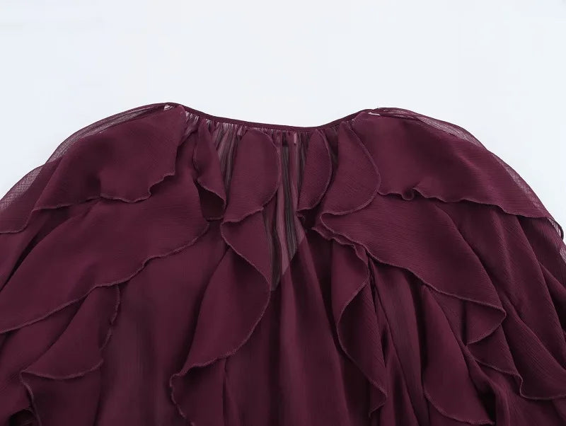Ruffle Blouses for Women Semi Sheer Shirts and Blouses Woman Summer Casual Blouses Woman Fashion Tops Womens Blouses