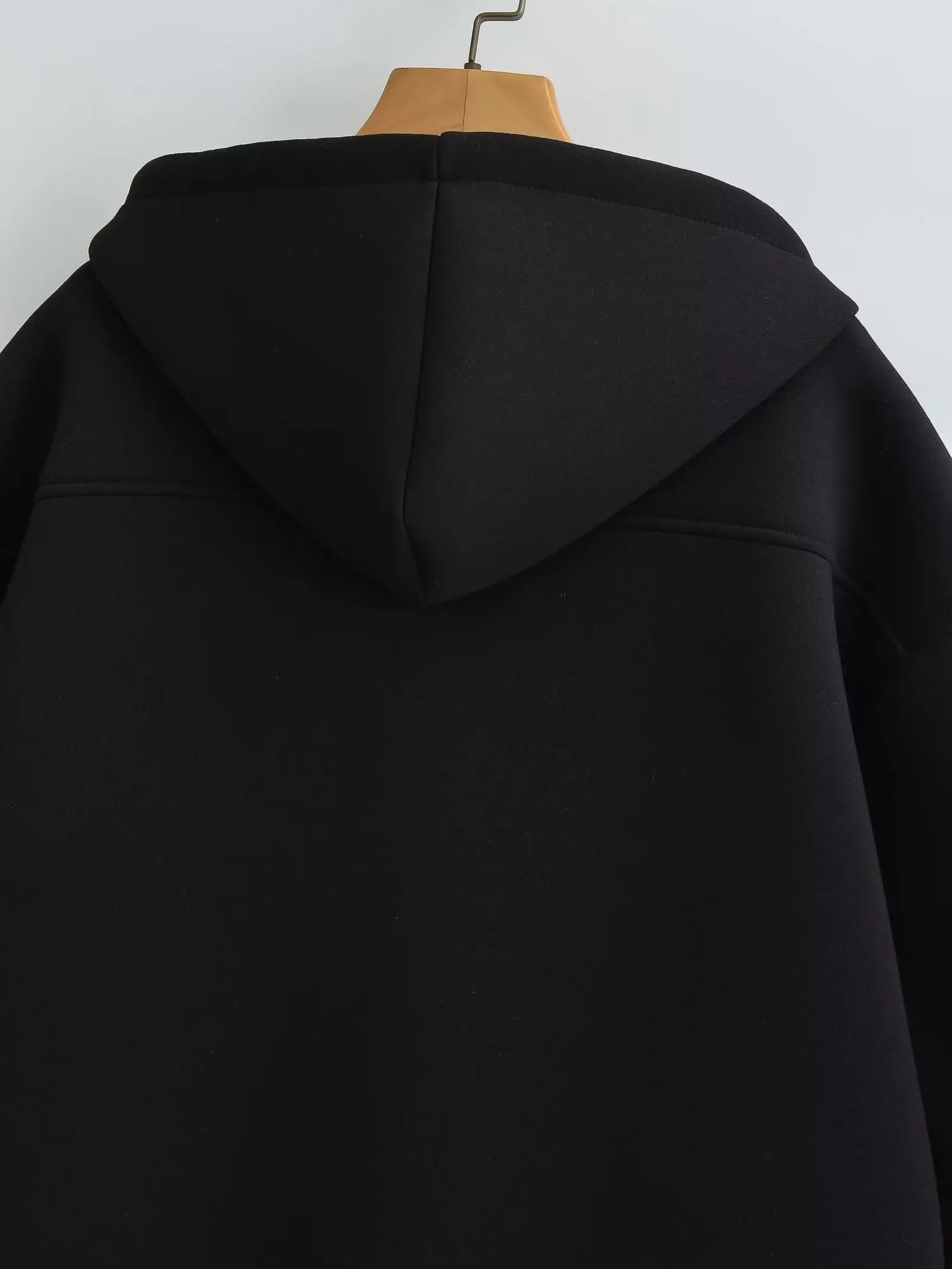 HH 2026 Casual Women's Soild Zipper Hoodie Long Sleeve Big Pocket Zipper Jacket With Hood Female Loose Outerwear Coat Tops
