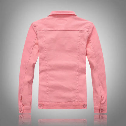 Men Coloured Denim Jackets Outwear Slim Fit Denim Coats New Fashion Male Cotton Casual Jeans Jackets Streetwear Jean Coats Size S~4XL
