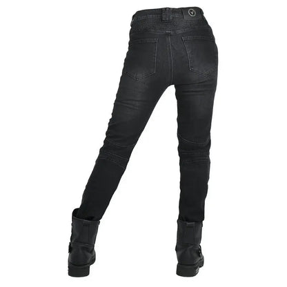 New Motorcycle Jeans Women Upgrade Silicone Protector Detachable Casual Fashion Racing Road Rider Four Seasons Moto Pants