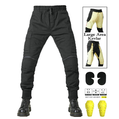 Men Motorcycle Riding Jeans Kevlar Pants Soft Casual Outdoor Protective Knee Hip Pads Pantalon Racing Pants with Hip Knee Armor