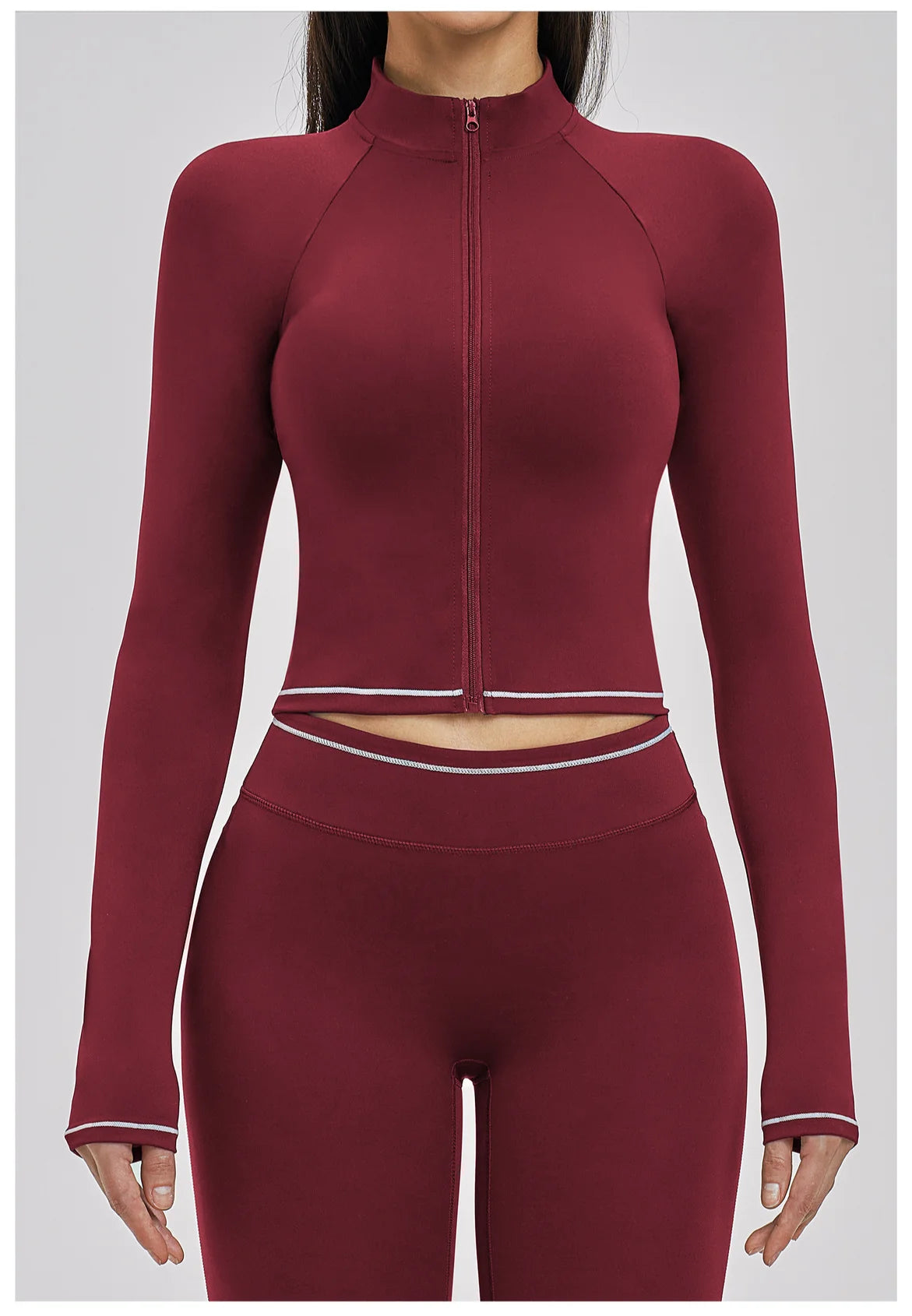 Seamless Yoga Long Sleeve Women Sports Jacket Zipper Fitness Yoga Shirt Gym Top Activewear Running Coats Cycling Workout Clothes