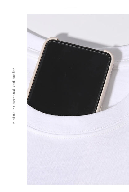 CH Letter Printed Fashionable Black T-shirt Trendy Streetwear Fashionable Men's and Women's Casual Loose Short Sleeved Top