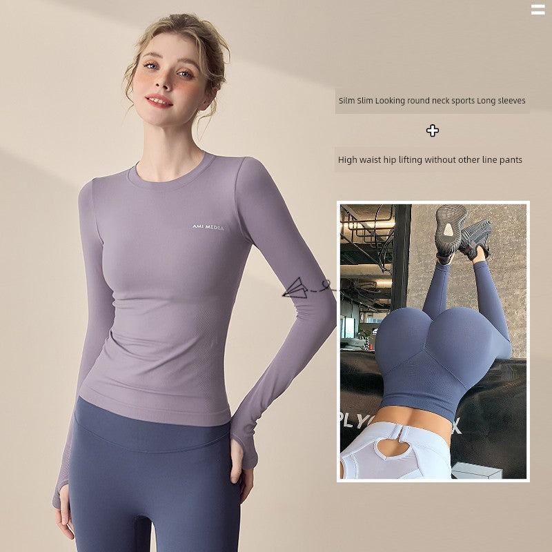 Lanwen Workout Clothes Women's Bottoming Shirt Long Sleeves Spring & Fall Outdoor