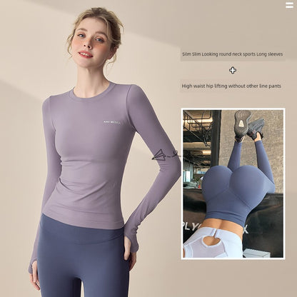 Lanwen Workout Clothes Women's Bottoming Shirt Long Sleeves Spring & Fall Outdoor