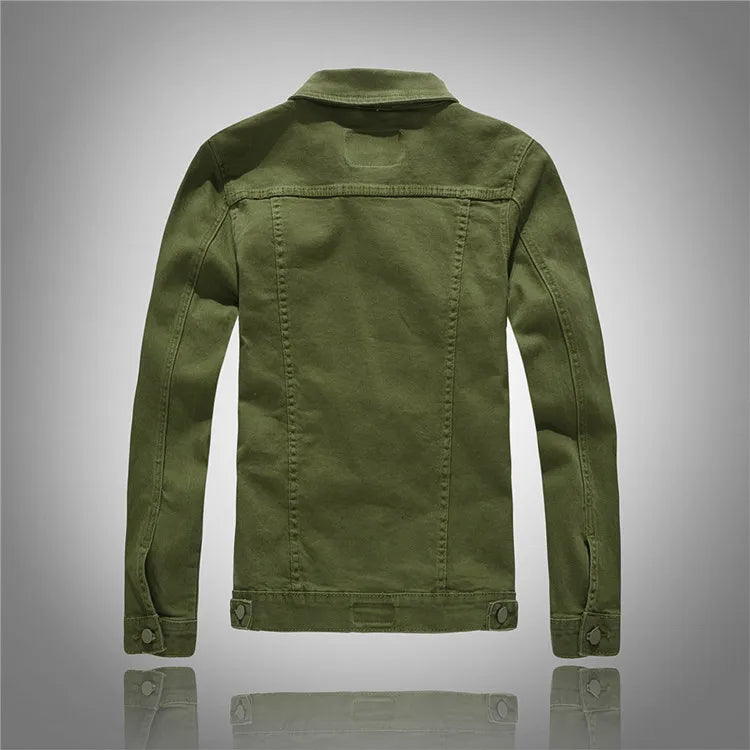 Men Coloured Denim Jackets Outwear Slim Fit Denim Coats New Fashion Male Cotton Casual Jeans Jackets Streetwear Jean Coats Size S~4XL