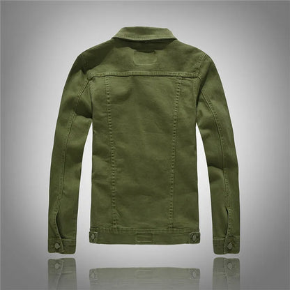 Men Coloured Denim Jackets Outwear Slim Fit Denim Coats New Fashion Male Cotton Casual Jeans Jackets Streetwear Jean Coats Size S~4XL