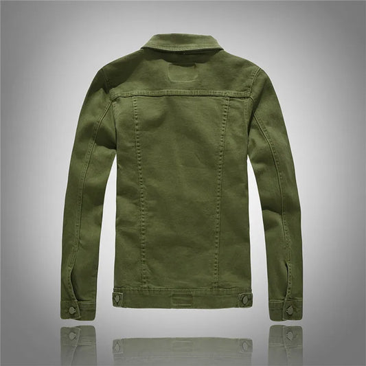 Men Coloured Denim Jackets Outwear Slim Fit Denim Coats New Fashion Male Cotton Casual Jeans Jackets Streetwear Jean Coats Size S~4XL