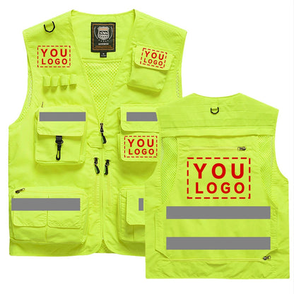 Workwear Safety Vest with Multi Pocket Emergency Rescue Volunteers Communication Safety Jacket Outdoor Work Clothing