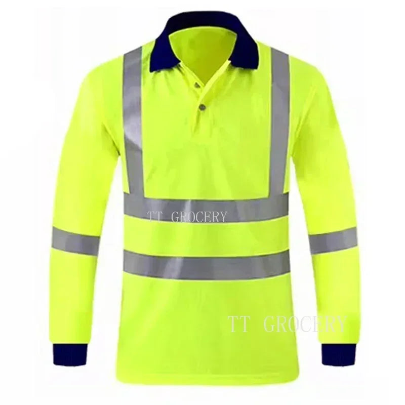 Quick-Dry Polo Shirt Work Reflective Labor Protection Safety Clothing Breathable Workwear Resistant Industrial Safety Shirt