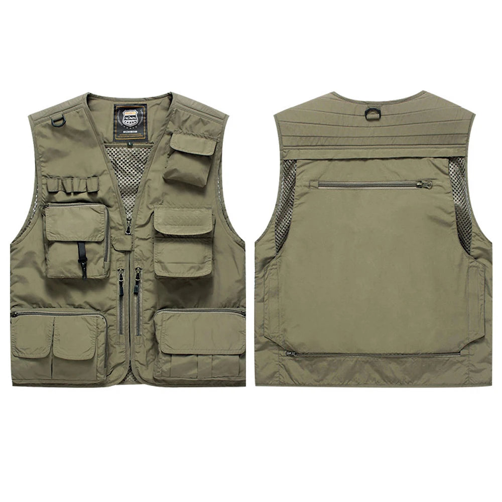 Workwear Safety Vest with Multi Pocket Emergency Rescue Volunteers Communication Safety Jacket Outdoor Work Clothing